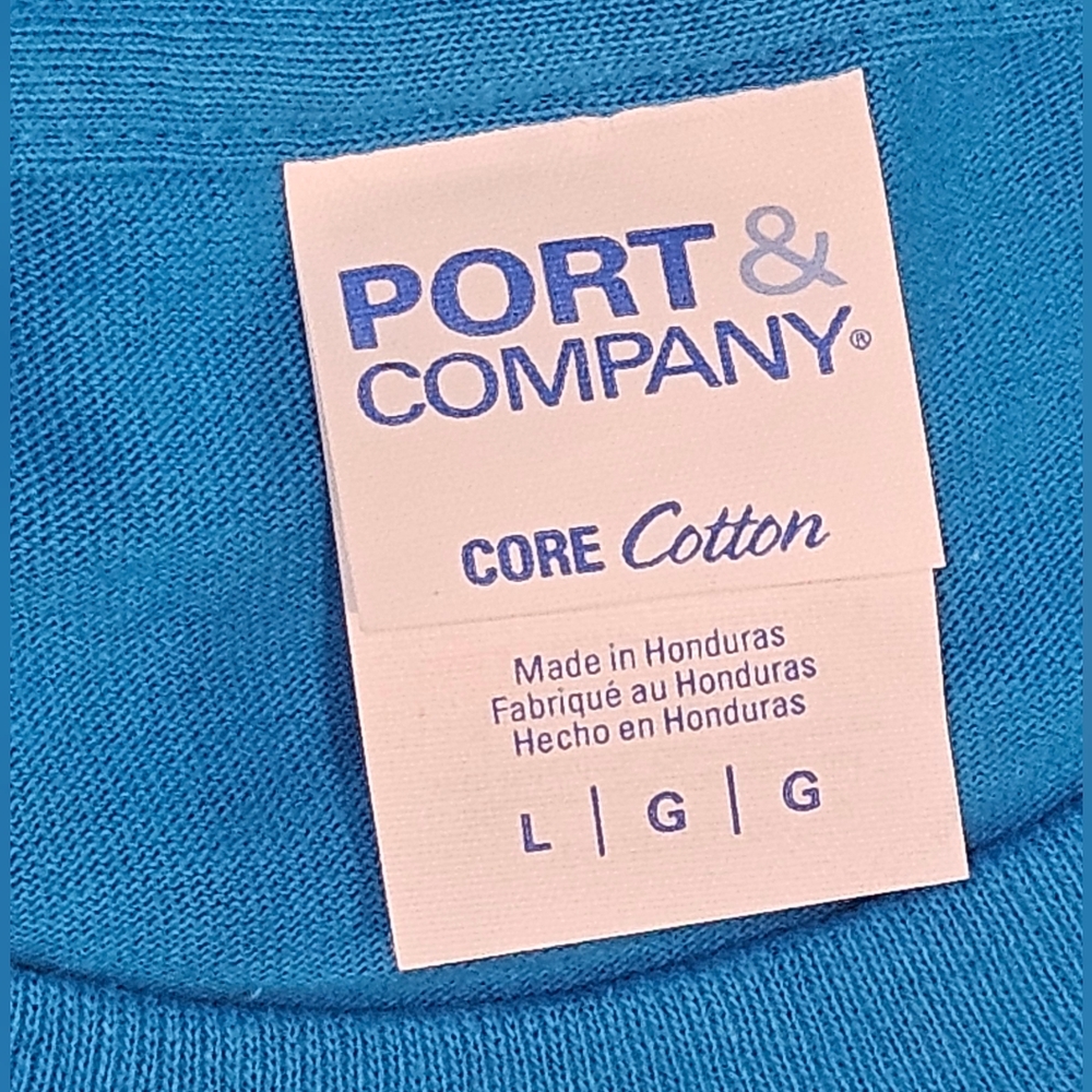 Port and Company San Antinio Fiesta Blue Pink Shirt Size Large NWOT - Picture 4 of 5